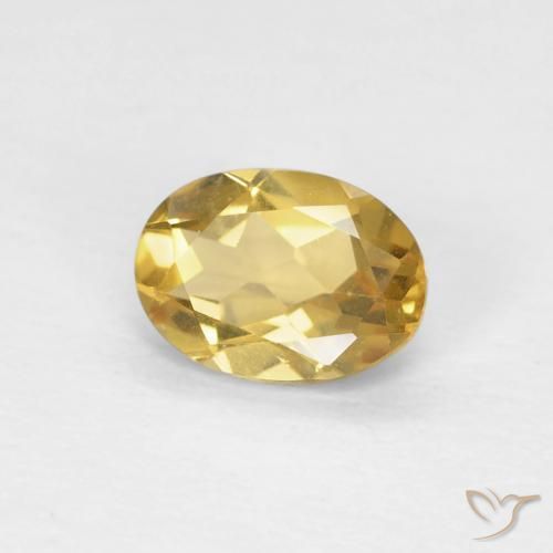 Béryl Jaune moyen naturelle ovale, 0.72 ct, VVS