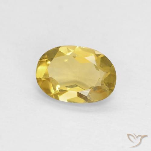 Béryl Doré jaunâtre naturelle ovale, 0.55 ct, VVS