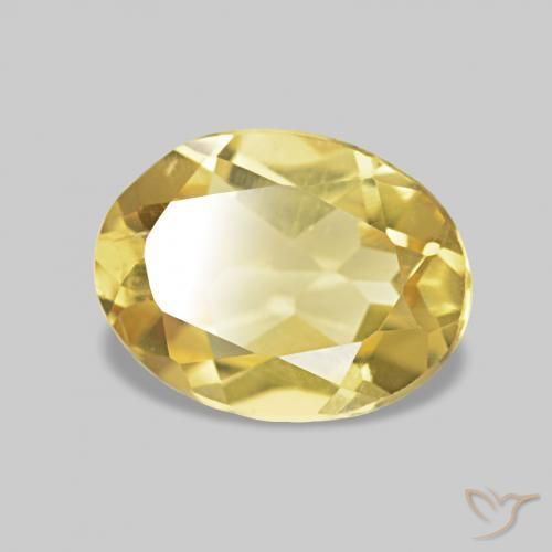 Béryl Jaune clair naturelle ovale, 1.01 ct, VVS