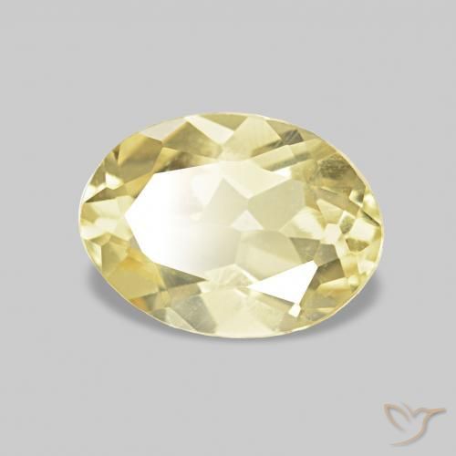 Béryl Jaune clair naturelle Coupe ovale, 0.75 ct, VVS