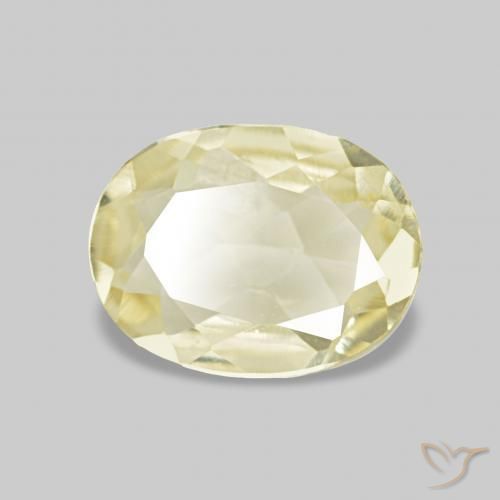Béryl Jaune clair naturelle Coupe ovale, 0.49 ct, VVS
