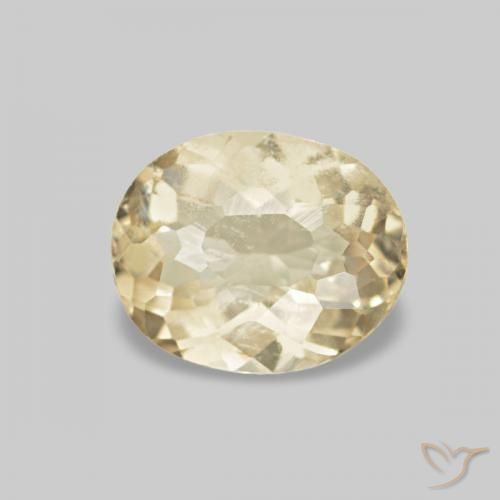Béryl Jaune terreux naturelle ovale, 0.28 ct, VS