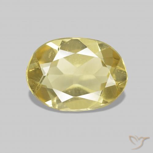 Béryl Jaune doré léger naturelle ovale, 0.50 ct, VVS-VS