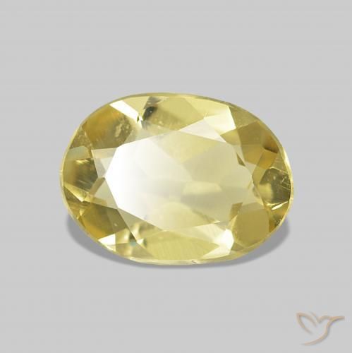 Béryl Jaune doré léger naturelle ovale, 0.50 ct, VVS-VS