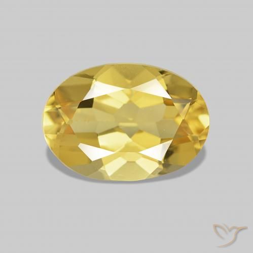 Béryl Jaune clair naturelle ovale, 0.70 ct, VVS-VS