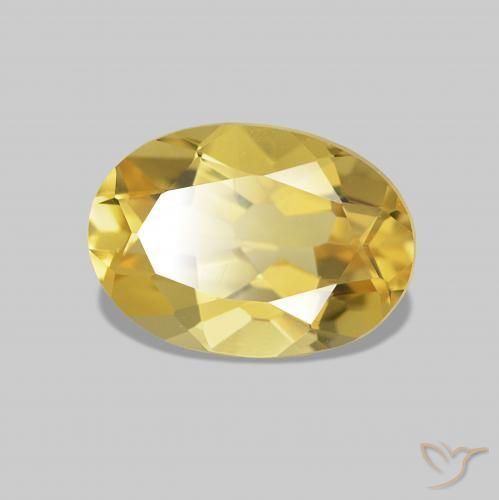 Béryl Jaune clair naturelle ovale, 0.70 ct, VVS-VS