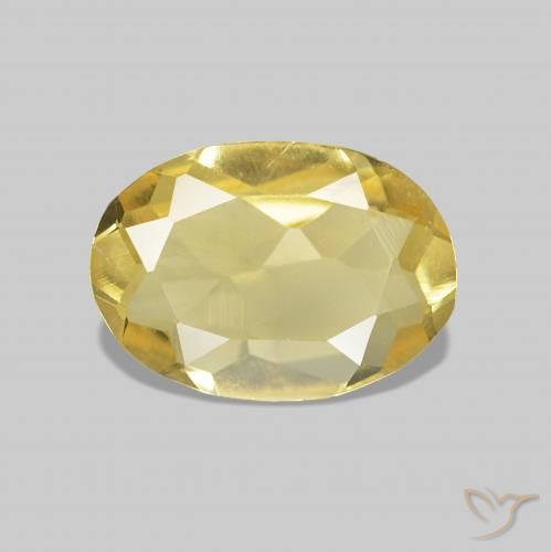 Béryl Jaune clair naturelle ovale, 0.59 ct, VVS-VS