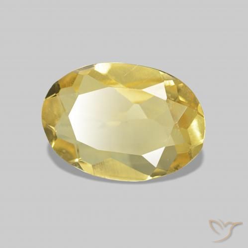 Béryl Jaune clair naturelle ovale, 0.59 ct, VVS-VS