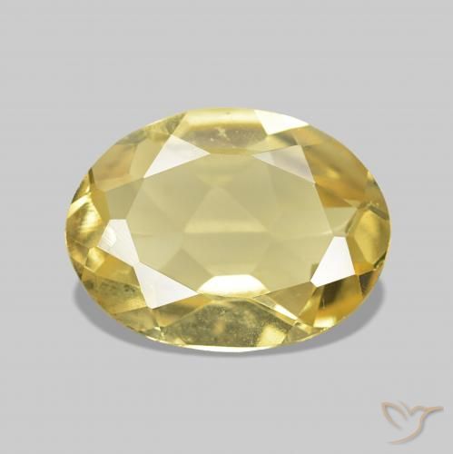 Béryl Jaune doré léger naturelle ovale, 0.99 ct, VVS-VS