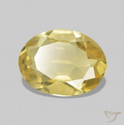Béryl Jaune doré léger naturelle ovale, 0.99 ct, VVS-VS