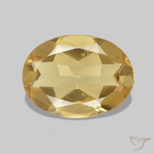 Béryl Jaune chaud naturelle ovale, 1.38 ct, VVS-VS