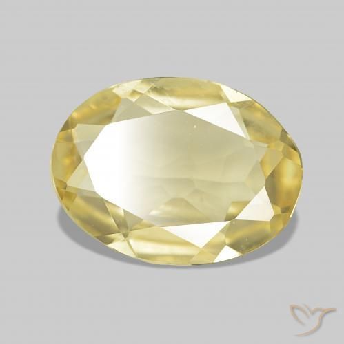 Béryl Jaune doré léger naturelle ovale, 1.31 ct, VVS-VS