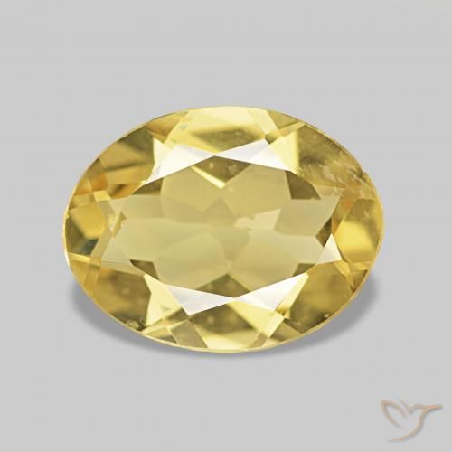 Béryl Jaune doré léger naturelle ovale, 1.44 ct, VS