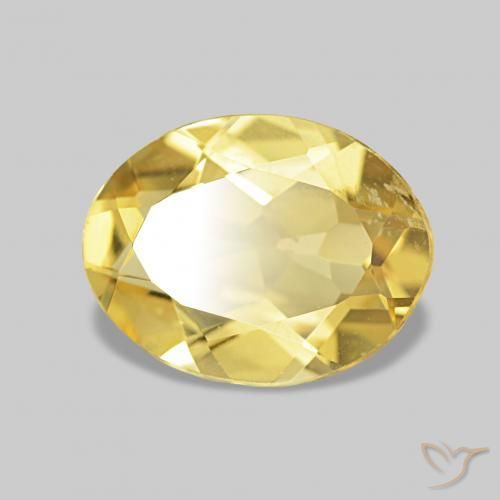 Béryl Jaune doré léger naturelle ovale, 1.44 ct, VS