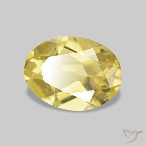 Béryl Jaune clair naturelle ovale, 1.15 ct, VS