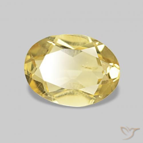 Béryl Jaune clair naturelle ovale, 1.18 ct, VS