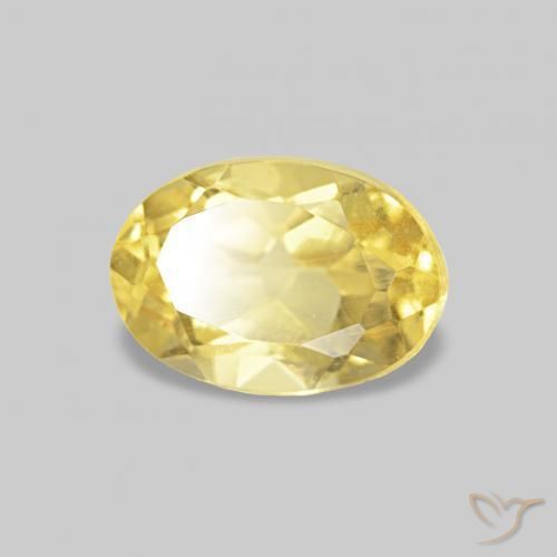 Béryl Jaune clair naturelle ovale, 0.51 ct, VS