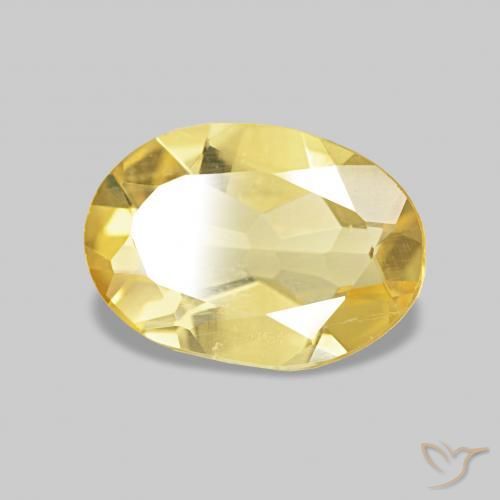 Béryl Jaune clair naturelle Coupe ovale, 0.85 ct, VS
