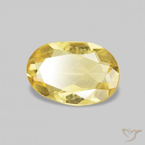 Béryl Jaune clair naturelle ovale, 0.52 ct, VS