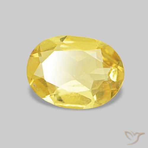 Béryl Jaune clair naturelle Coupe ovale, 0.60 ct, VS