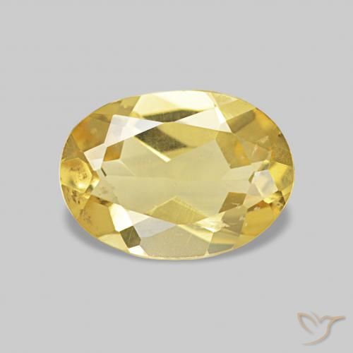 Béryl Jaune doré léger naturelle ovale, 0.89 ct, VS