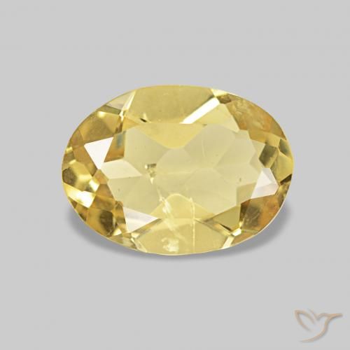 Béryl Jaune clair naturelle ovale, 0.90 ct, VS