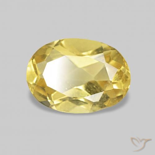 Béryl Jaune clair naturelle ovale, 0.77 ct, VS