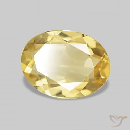 Béryl Jaune doré léger naturelle Coupe ovale, 1.50 ct, VS