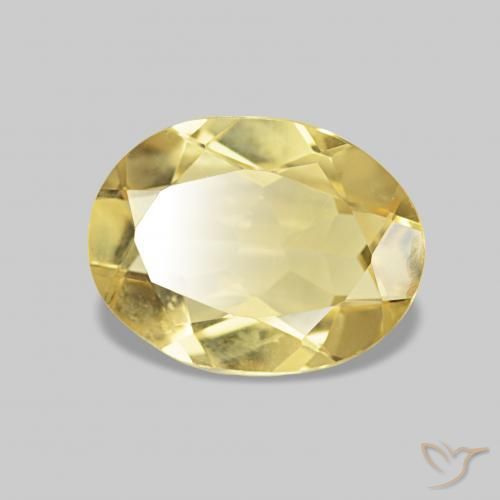 Béryl Jaune doré léger naturelle ovale, 1.44 ct, VVS-VS