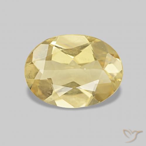 Béryl Jaune clair naturelle ovale, 1.34 ct, VVS-VS