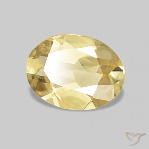 Béryl Jaune clair naturelle ovale, 1.34 ct, VVS-VS
