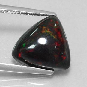 Opale noire multicolore naturelle trillion, 4,00 ct, opaque