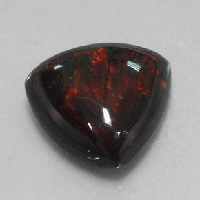 Opale noire multicolore naturelle trillion, 4,03 ct, opaque