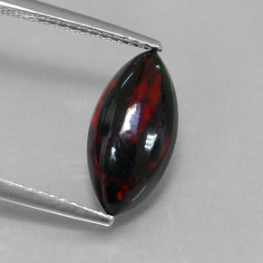 Opale noire multicolore naturelle marquise, 1,93 ct, opaque