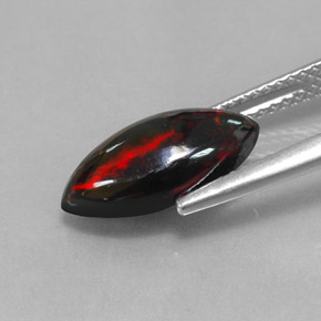 Opale noire multicolore naturelle marquise, 1,93 ct, opaque