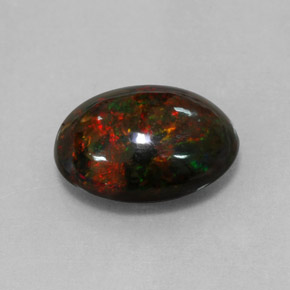 Opale noire multicolore naturelle coupe ovale, 4,33 ct, opaque