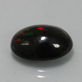 Opale noire multicolore naturelle coupe ovale, 4,34 ct, opaque