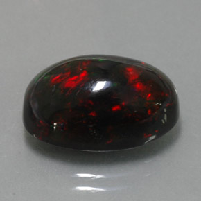 Opale noire multicolore naturelle coupe ovale, 5,81 ct, opaque