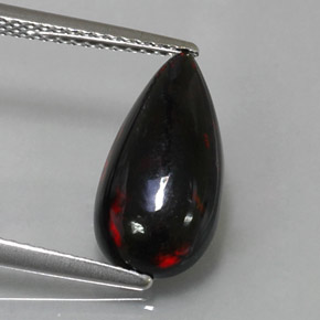 Opale noire multicolore naturelle en forme de poire, 2,19 ct, opaque