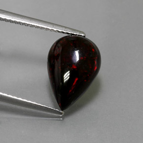 Opale noire multicolore naturelle en forme de poire, 2,18 ct, opaque