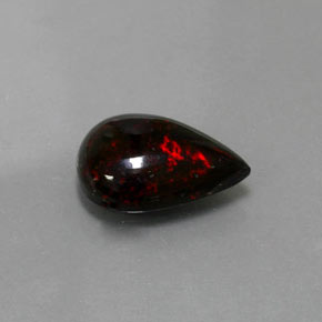 Opale noire multicolore naturelle en forme de poire, 2,18 ct, opaque