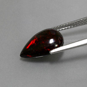 Opale noire multicolore naturelle en forme de poire, 2,18 ct, opaque