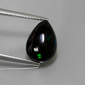 Opale noire multicolore naturelle en forme de poire, 2,38 ct, opaque