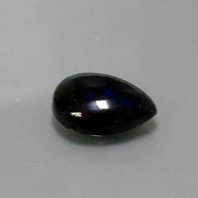 Opale noire multicolore naturelle en forme de poire, 2,38 ct, opaque