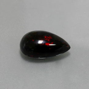 Opale noire multicolore naturelle en forme de poire, 2,51 ct, opaque