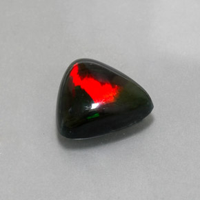 Opale noire multicolore naturelle trillion, 3,11 ct, opaque