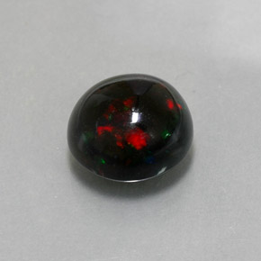 Opale noire multicolore naturelle coupe roude, 3,78 ct, opaque