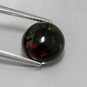 Opale noire multicolore naturelle coupe roude, 2,80 ct, opaque