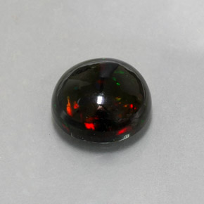 Opale noire multicolore naturelle coupe roude, 2,80 ct, opaque