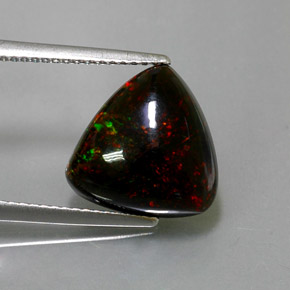 Opale noire multicolore naturelle trillion, 3,57 ct, opaque